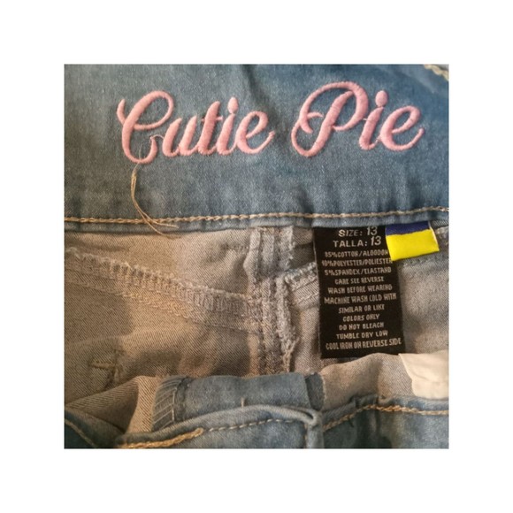 NEW CUTIE PIE JEANS SKINNY, FLARED, STRETCH, DENIM, 33" WAIST, BLUE,  SIZE 13 - Picture 3 of 6